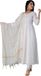 Chikankari Coton Anarkali Kurti Set avec Pantalon et Dupatta pour Femmes et Filles