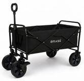 Merkloos Bolderkar tuinwagen trolley - Opvouwbaar - 108 liter - Zwart - Voor strand, camping en tuin