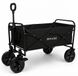 Merkloos Bolderkar tuinwagen trolley - Opvouwbaar - 108 liter - Zwart - Voor strand, camping en tuin