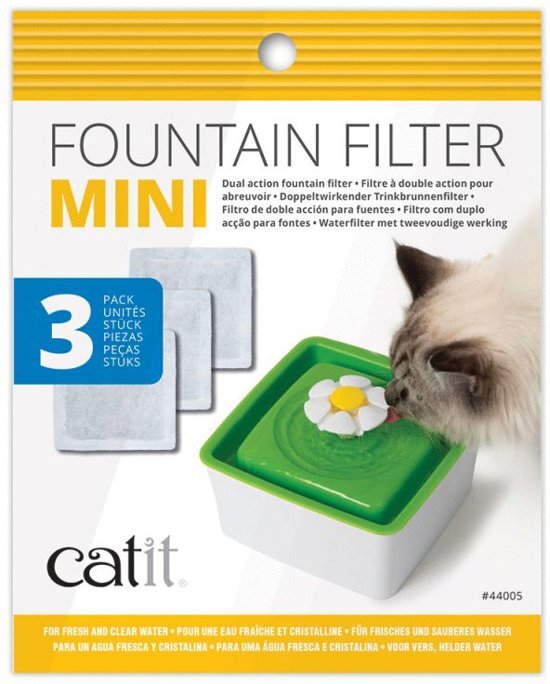 Catit Catit Filters Drinkfontein Mini - Kanttendrinkbak - 15x12x2.5 cm Wit 3 stuks