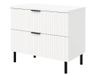 3xE living Meuble sous-vasque 80 cm, blanc, plan blanc, pieds noirs