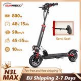 SUNNIGOO Elektrische Scooter voor Volwassenen Met NFC Slot 48v 800w Krachtige Motor Zitplaats Opklapbare Scooter 15ah 55km Lange Afstand