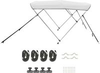 Merkloos / Sans marque Biminitop Bootkap, met 3 Bogen van Robuust 600d Polyester en Aluminium Frame, Waterafstotende Zonwerende Bootluifel, Breedte 216-229 cm, Lichtgrijs