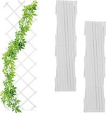 Relaxdays Klimplantenrek - Set van 3 - Uitschuifbaar - 180 cm - Kunststof - Wit