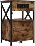 vidaXL Nachtkastje Gerookt eiken 40 x 31 x 60 cm Bewerkt hout