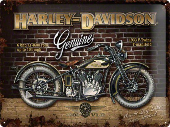 Nostalgic Art Harley Davidson Brick Wall 30x40cm