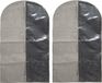 Set van 2x stuks Housse de protection polyester/coton gris 100 cm - Housse de vêtement