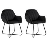 VidaXL Eetkamerstoelen 2 st fluweel zwart