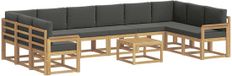 vidaXL Ensemble de canapés d'extérieur 11 pièces Blanc et anthracite