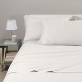 Caleffi Eenkleurig flanellen beddengoedset, crèmekleurig, voor tweepersoonsbed