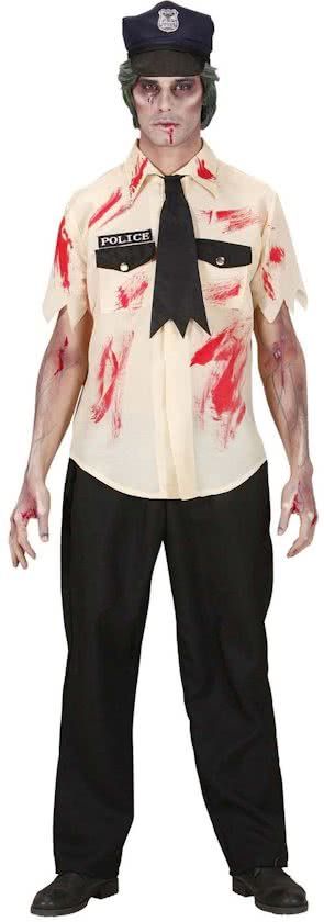 Vegaoo Zombie politie agent Halloween kostuum voor mannen - Verkleedkleding - Large