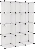 vidaXL Schoenenkast met 12 vakken groen kunststof 31.5 x 31.5 x 124 cm