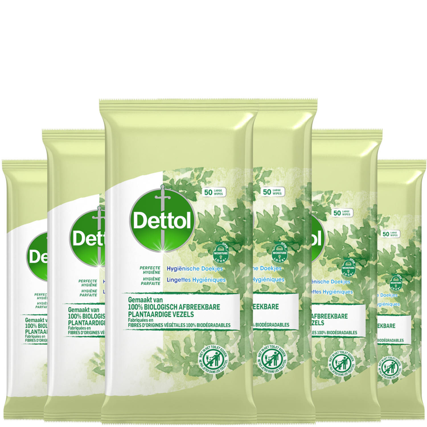 Dettol schoonmaakdoekjes bio afbreekbaar cleanser - 50 stuks x6