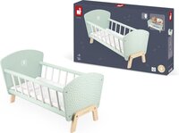 Janod Zen - Poppenbed - Houten Poppenbed voor Poppen tot 42 cm - Inclusief Deken en Kussen - Vanaf 3 Jaar