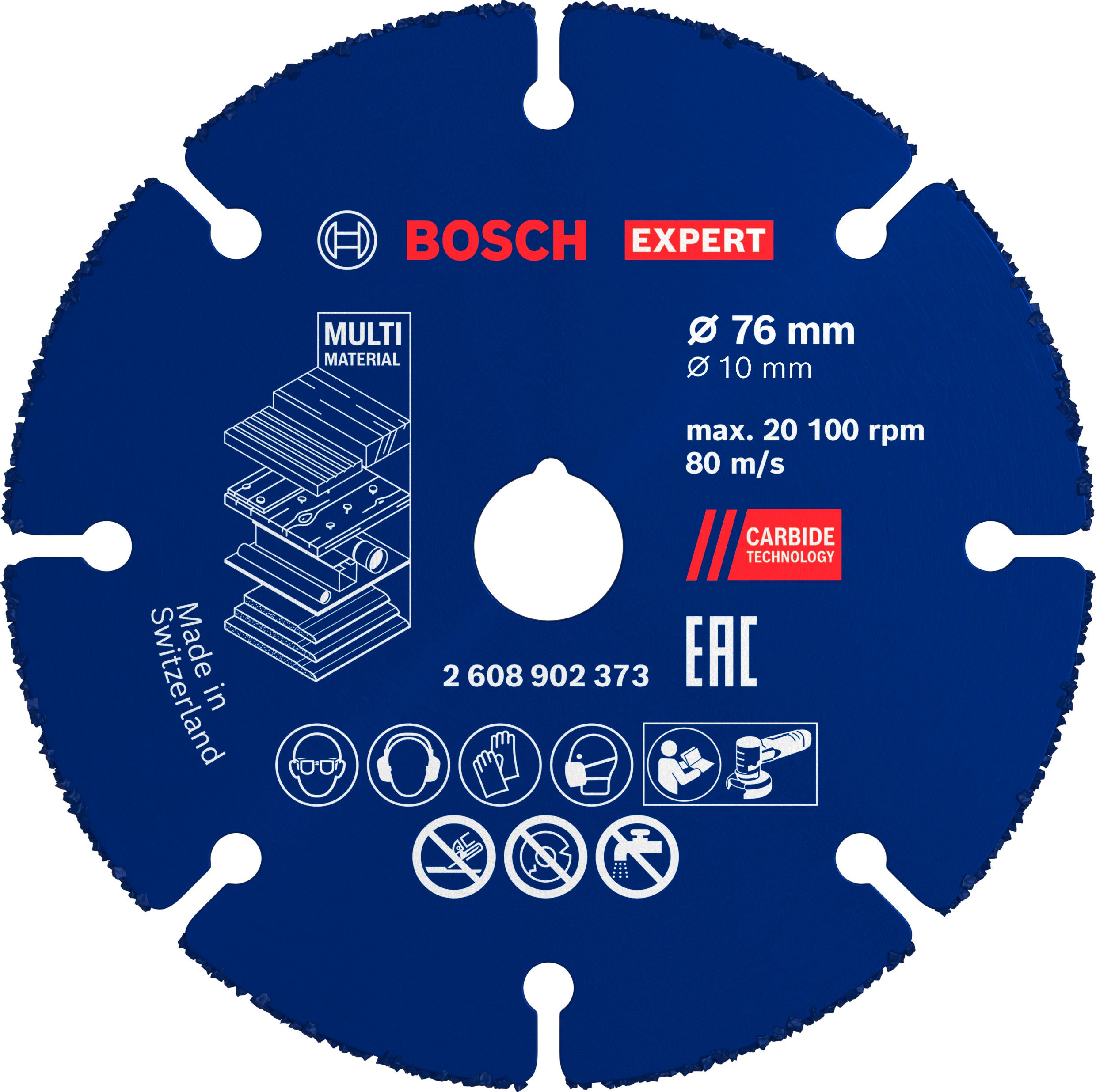 Bosch 1x EXPERT Carbide Multi Wheel doorslijpschijf, voor mini haakse slijpers (voor Hardhout, Hout met spijkers, Ø 76 mm, Professional Accessoires Mini haakse slijper)