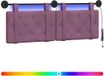 vidaXL Hangend hoofdbord Met LED-verlichting Paars Fluweel