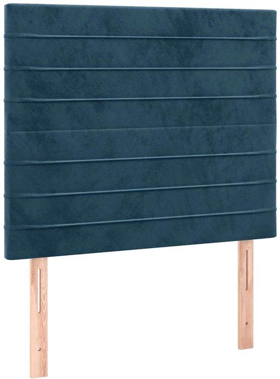 vidaXL Hoofdbord donkerblauw fluweel 100x5x118/128 cm