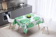 Bonamaison Tafelkleed, Anti-Mold, Sneldrogend, Waterdicht, 100% Polyester Tafellaken, Petroleum Groen, Wit, 140 x 140 Cm