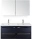 BES LED Seville Badmeubelset 120 cm - 4 Laden Black Oak - Wastafel Djazz Dubbel met Spiegelkast