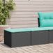 Maison Exclusive - Tuinset voor 2 personen met kussens, zwart, polyrotan, acaciahout
