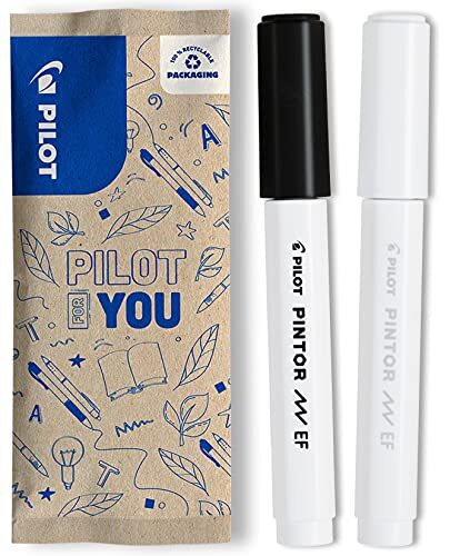 Pilot Pen PILOT PINTOR, creatieve marker, set van 2 zwart/wit, EF.