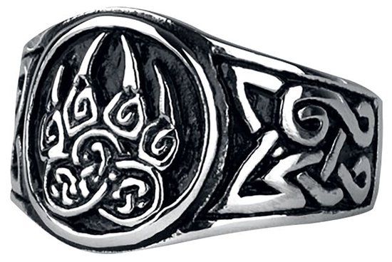 etNox hard and heavy etNox Bärentatze Heren Ring - zilverkleurig