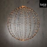 Luca Lighting Kerstverlichting Bal met Warm Witte LED Lampjes - Ø60 cm - Zwart