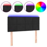 VidaXL Hoofdbord met LED - Zwart - 100x5x78/88 cm