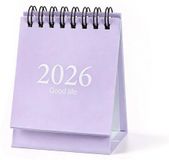Mini Calendrier de bureau 2025 - Portable et double spirale