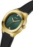 Guess Headline Analoog Quartzhorloge Zwart Kast Gemaakt Van 100% Roestvrij Staal En Een Armband Van 100% Siliconen 42 GW1005G2, GW1005G3