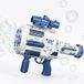 Tokky Pistolet à bulles automatique à 48 trous avec lumières LED, rechargeable, anti-fuite, plus d'un million de bulles par minute, jouet d'extérieur pour enfants et adultes, bleu