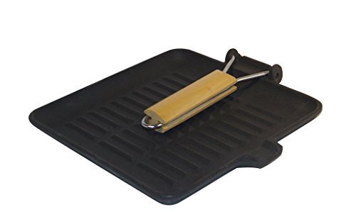 Baumalu – 388015 – grillpan van gietijzer vierhoekig 24 x 24 cm uittrekbaar handvat