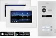 Balter EVO Video-deurbelset met smartphone-app, geschikt voor een dubbelhuis (2 woningen), met 2 monitoren en WLAN-verbinding