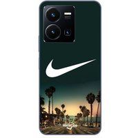 Nike Hoesje voor Vivo Y35 4G met Californische palmbomen 's nachts