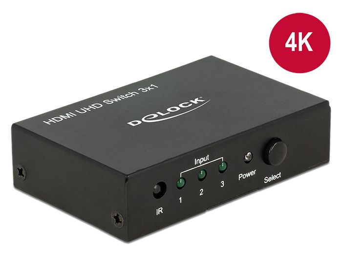 DeLOCK 18683 - Video Switch - 4K Ultra HD - Zwart