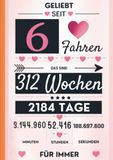Notizbuch für Mädchen 6 Jahre-Geburtstagsgeschenk für 6 jährige Mädchen: Zum 6. Geburtstag. A5, liniert. Geeignet als Tagebuch, Kritzelbuch oder Workbook. 6. Geburtstag Mädchen Geschenk Buch.