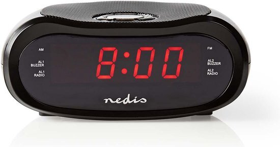 Nedis CLAR001BK Digitale Wekkerradio Led Van 0 6 Fm 20 Voorkeuze-instellingen Sluimeren