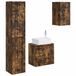 vidaXL Badkamermeubelset 3 st Gerookt eiken 33 x 34,5 x 160 cm