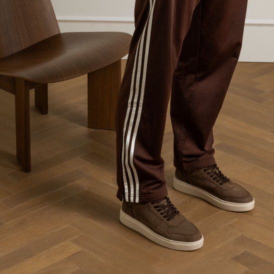 Manfield - Heren - Cognac nubuck sneakers - Maat 44