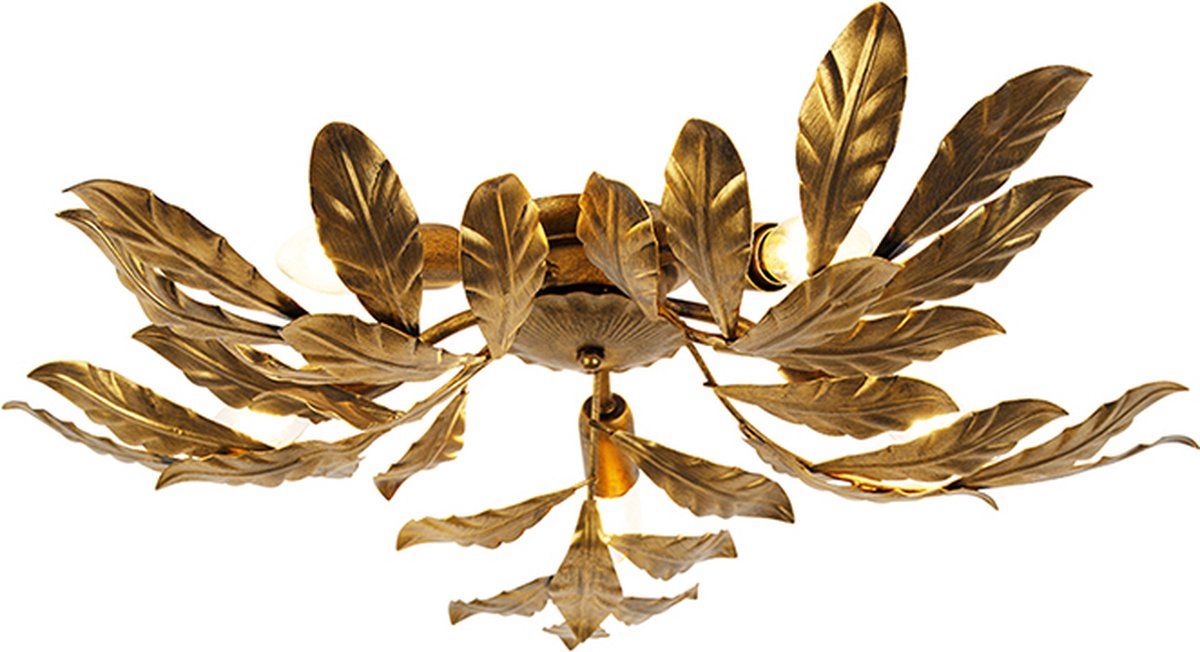 QAZQA Linden - Plafondlamp - 5 lichts - Ø 70 cm - Goud/messing