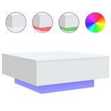 VidaXL Salontafel met LED-verlichting, wit, 80x80x31 cm