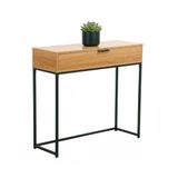 TAISSU - Console Tafel met Lade - 80x28x76,5 cm - Zwart-Eiken