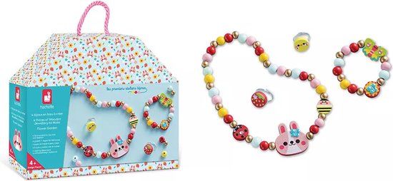 Janod Les Premiers Ateliers Bijoux Flower Garden 4 Houten Sieraden om te Maken