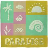 spreuktegel Plenty gifts spreuktegel - Deco Tile Paradise - decoratieve keramische tegel - tropisch motief - stijlvolle wanddecoratie - Flamingo