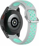 By Qubix - Siliconen Smartwatch Bandje - Geschikt voor Garmin Vivomove 3/HR/Luxe/Sport/Style/Trend - 20mm - Grijs/Turquoise