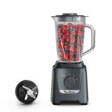 Moulinex Blendforce, blender, 600 W, mélange rapide et homogène, facile à utiliser, fonction glace pilée, bol de 1,9 l, gris, LM585BF0