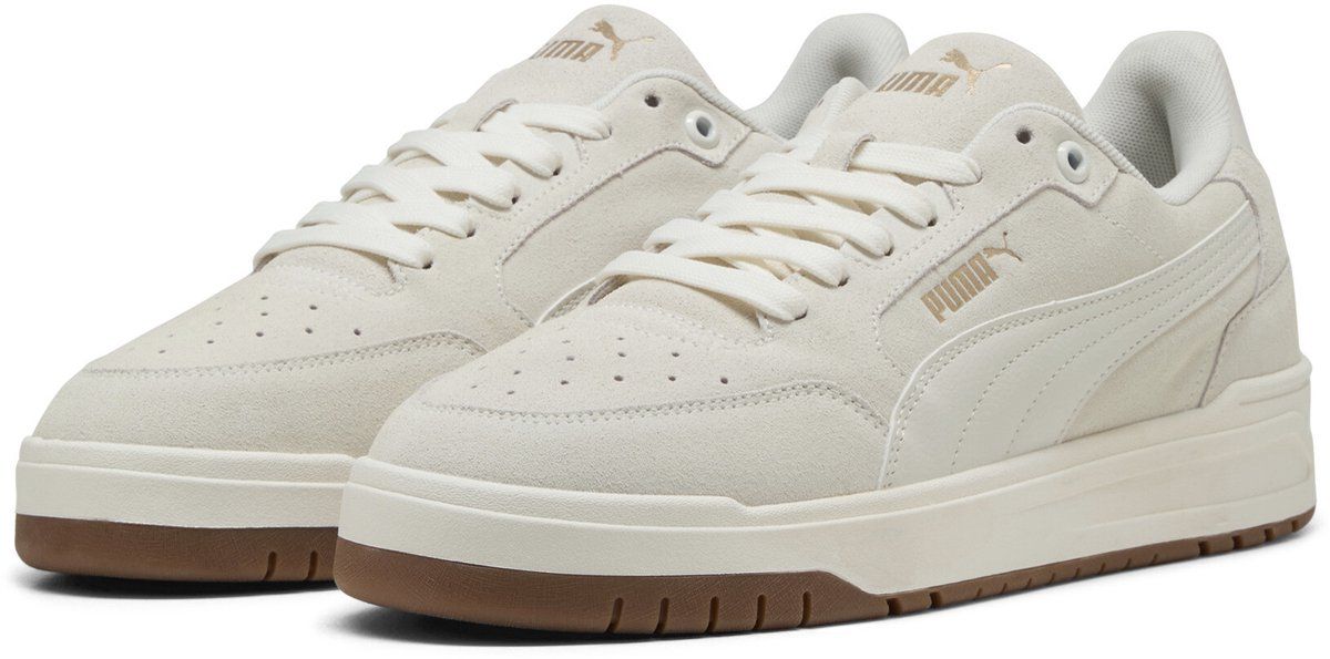 PUMA Shuffle Downtown SD Unisex Sneakers - Warm White-Vapor Gray-PUMA Gold