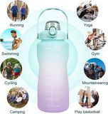 Shenzhen Haorui Industrial Technology Co., Ltd. Bouteille, bouteille d'eau, 2 litre, bouteille d'eau motivante avec paille, grande bouteille d'eau de sport pour salle de sport, fitness, sports de plein air, vert
