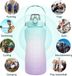 Unyqoos Shenzhen Haorui Industrial Technology Co., Ltd. Drinkfles, waterfles, 2 liter, motiverende waterfles met rietje, grote sportwaterfles voor fitnessstudio, fitness, outdoorsporten, groen