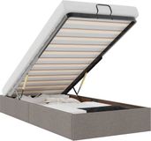 vidaXL Bedframe - 90x200 cm - Taupe - Stof - Zonder Matras